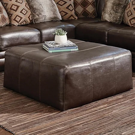 Leather Cocktail Ottoman